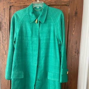 Custom Doncaster Vintage Green Silk Suit Coat S